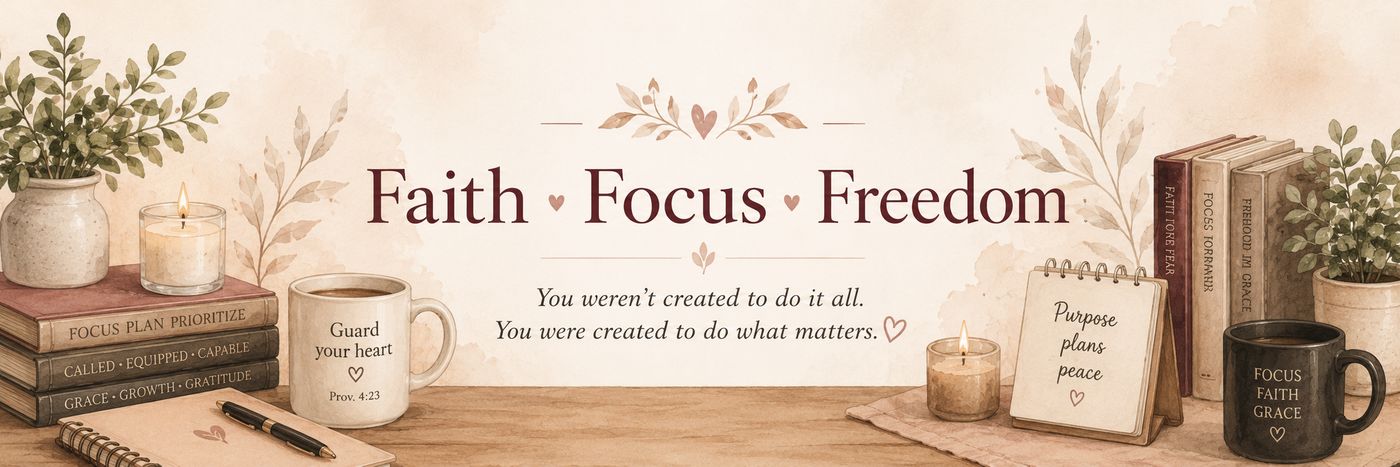 Faith, Focus, Freedom: you weren't created to do it all